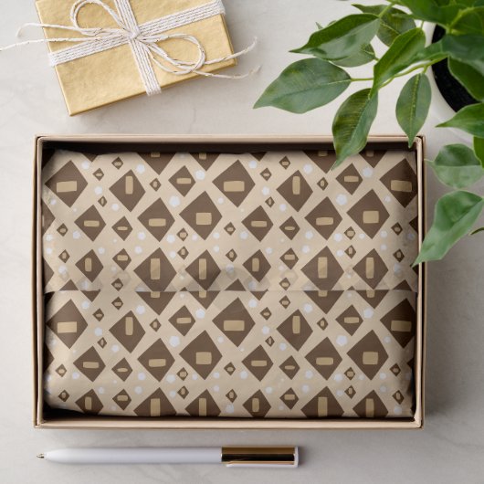 Erdtöne-Geometrie Seidenpapier (Geschenk)