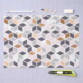 Erdtöne geometrisches Kubikmuster Seidenpapier (Handwerk)