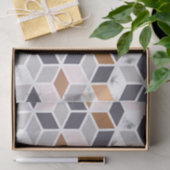 Erdtöne geometrisches Kubikmuster Seidenpapier (Geschenk)