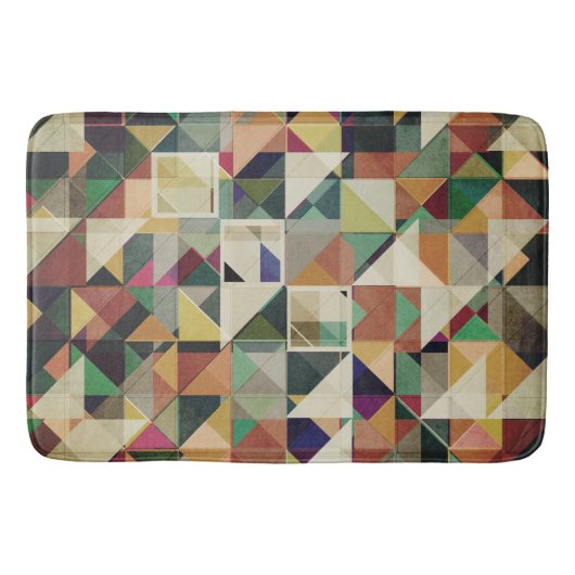 Erdtöne Geometrisches Muster Badematte (Vorderseite)