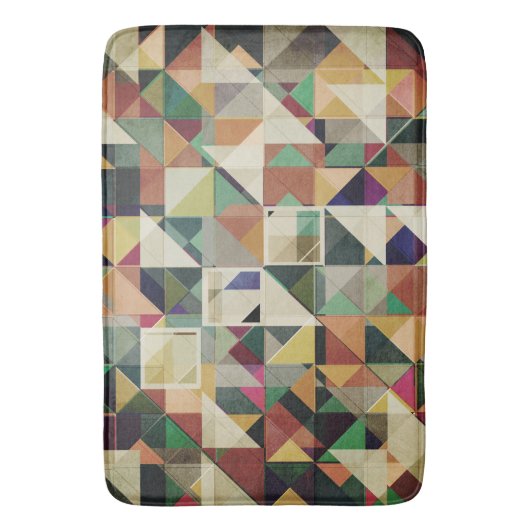 Erdtöne Geometrisches Muster Badematte (Vorderseite Vertikal)