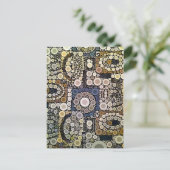 Erdtöne Konzentrische Kreise Mosaikmuster Postkarte (Stehend Vorderseite)