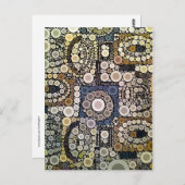 Erdtöne Konzentrische Kreise Mosaikmuster Postkarte (Vorne/Hinten)