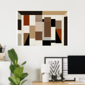 Erdtöne-Kunst Mitte des 20. Jahrhunderts Modern Poster (Heimbüro)