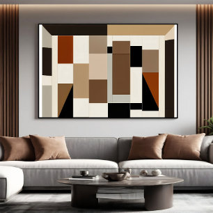 Erdtöne-Kunst Mitte des 20. Jahrhunderts Modern Poster