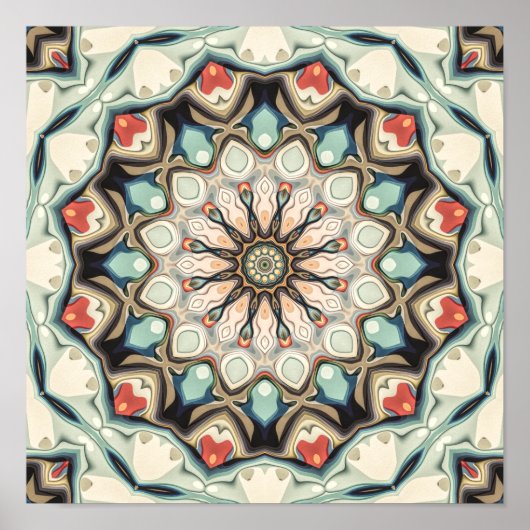 Erdtöne-Mandala Poster (Vorne)