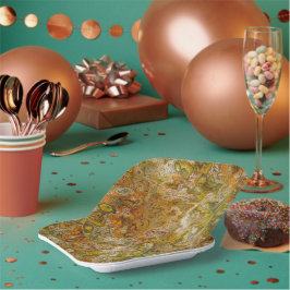 Erdtöne-Marmor-Papier-Party-Teller Pappteller