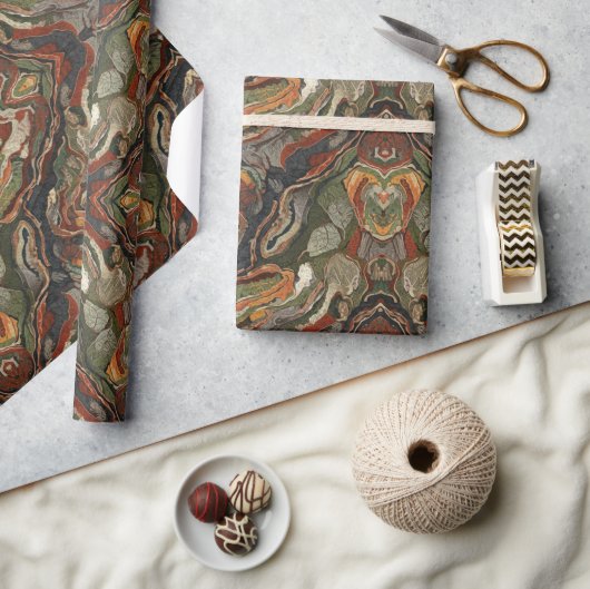 Erdtöne Marmor Wirbel Geschenkpapier (Kunsthandwerk)