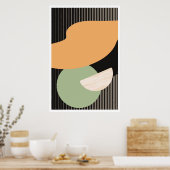 Erdtöne Moderne Geometrische zeitgenössische Kunst Poster (Küche)