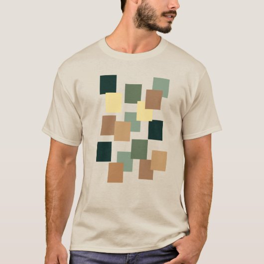 Erdtöne Modernes geometrisches Rechteck T-Shirt (Vorderseite)