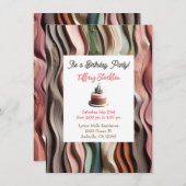 Erdtone Rippled Waves - Einladung zum Geburtstag (Vorne/Hinten)