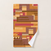 Erdtöne rotes braunes Muster Badhandtuch Set (Handtuch)