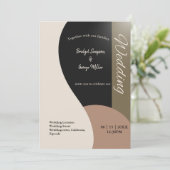 Erdtöne schlichte Hochzeit Einladung (Stehend Vorderseite)