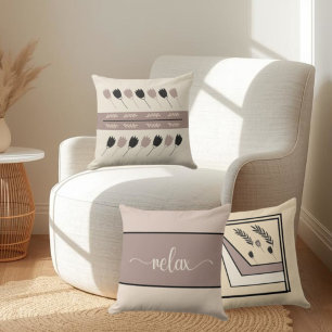 Erdtöne Skript "Entspannen" Wurfkissen Kissen