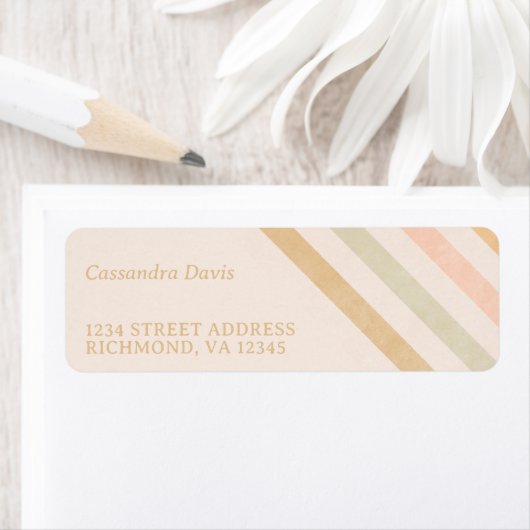 Erdtone Streifen | Minimale Boho-Rücksendeadresse (Insitu)