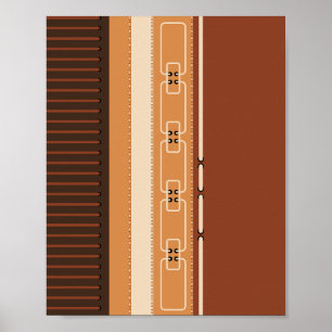 Erdtöne Streifen Minimalistischer Innendekoration Poster