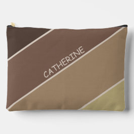 Erdtöne Streifen und individuelle Name Zubehörtasche