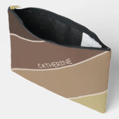 Erdtöne Streifen und individuelle Name Zubehörtasche (Offen)