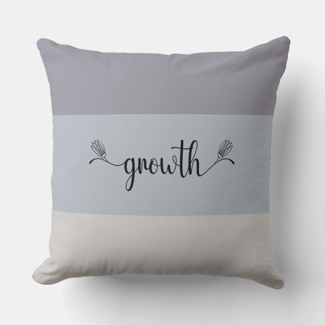 Erdtöne Striptes Skriptwurfkissen "Growth" Kissen (Vorderseite)
