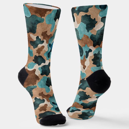 Erdtöne-Tarnmuster nahtlos Socken (Gewinkelt)