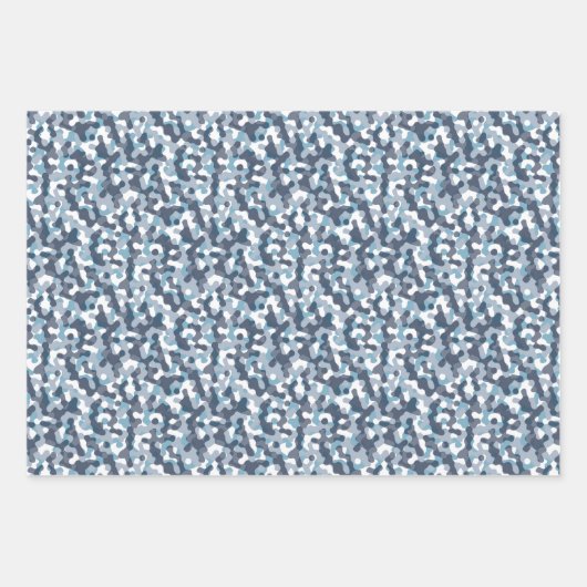 Erdtöne und blaue Tarnmuster Geschenkpapier Set (Vorderseite 3)