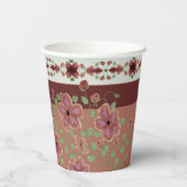 Erdtöne und Blumen Pappbecher (Rückseite)