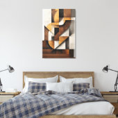 Erdtöne und Collage Leinwanddruck (Insitu (Schlafzimmer))