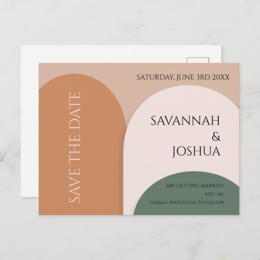 ERDTONEN ARCHWEDEN SPEICHERN DAS DATUM POSTCARD POSTKARTE (Vorne/Hinten)