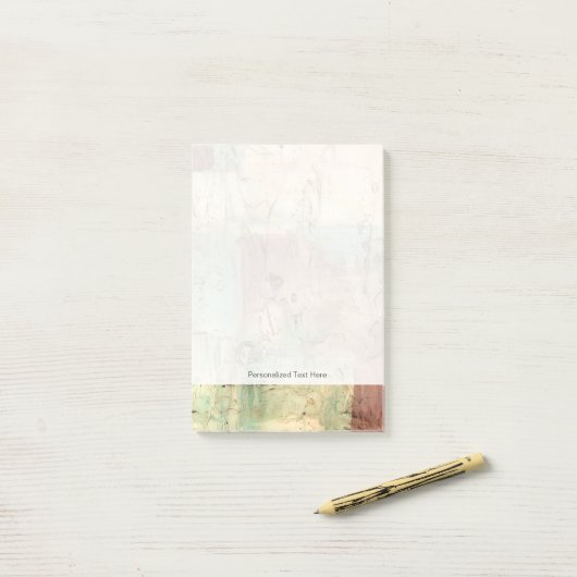 Erdtongemälde mit gerissener Oberfläche Post-it Klebezettel (Auf Schreibtisch)