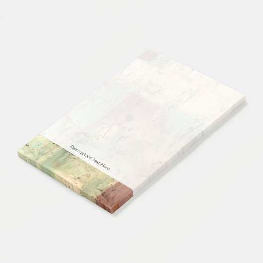 Erdtongemälde mit gerissener Oberfläche Post-it Klebezettel (angewinkelt)