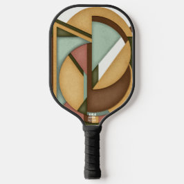 Erdtönige geometrische Harmonie Mitte des Jahrhund Pickleball Schläger