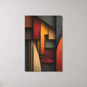 Erdtönige geometrische Schichten Abstract Leinwanddruck