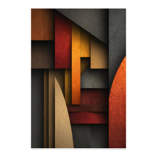 Erdtönige geometrische Schichten abstrakt Fotodruck