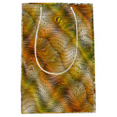 Erdtönige Geschenktasche mit Kunst-Schlangenledero Mittlere Geschenktüte (Vorderseite)