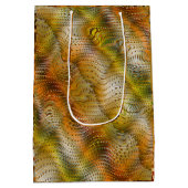 Erdtönige Geschenktasche mit Kunst-Schlangenledero Mittlere Geschenktüte (Rückseite)