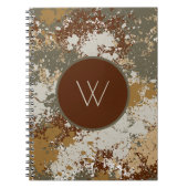Erdtönige Grunge-Textur mit modernem Monogramm Notizblock (Vorderseite)