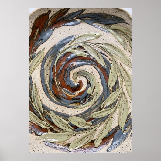 Erdtönige Spirale Abstract Poster (Vorne)