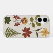Erdtönige Vintage-Flora iPhone 16 Hülle (Rückseite (Horizontal))