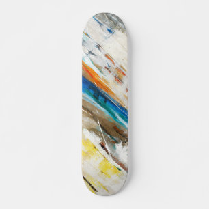 Erdtöniger Regenbogen-Pinselstrich-Abstrakter Skat Skateboard