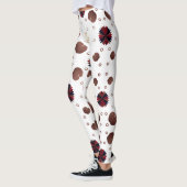 Erdtöniges Lotus- und Froschmuster Leggings (Links)