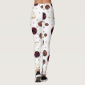 Erdtöniges Lotus- und Froschmuster Leggings (Rückseite)
