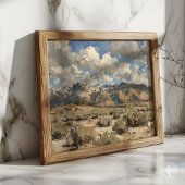 Erdtonlandschaft Malerei Rustikale Bergkunst Poster