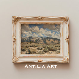 Erdtonlandschaft Malerei Rustikale Bergkunst Poster