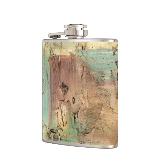 Erdtonmalerei mit gerissener Oberfläche Flachmann (Links)