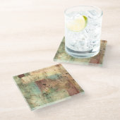 Erdtonmalerei mit gerissener Oberfläche Glasuntersetzer (Schrägansicht)