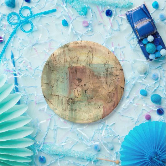 Erdtonmalerei mit gerissener Oberfläche Pappteller (Party)