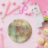 Erdtonmalerei mit gerissener Oberfläche Pappteller (Party)