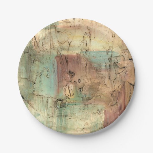 Erdtonmalerei mit gerissener Oberfläche Pappteller (Vorderseite)