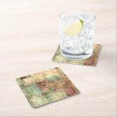 Erdtonmalerei mit gerissener Oberfläche Rechteckiger Pappuntersetzer (Vor Ort)