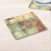 Erdtonmalerei mit gerissener Oberfläche Rechteckiger Pappuntersetzer (angewinkelt)